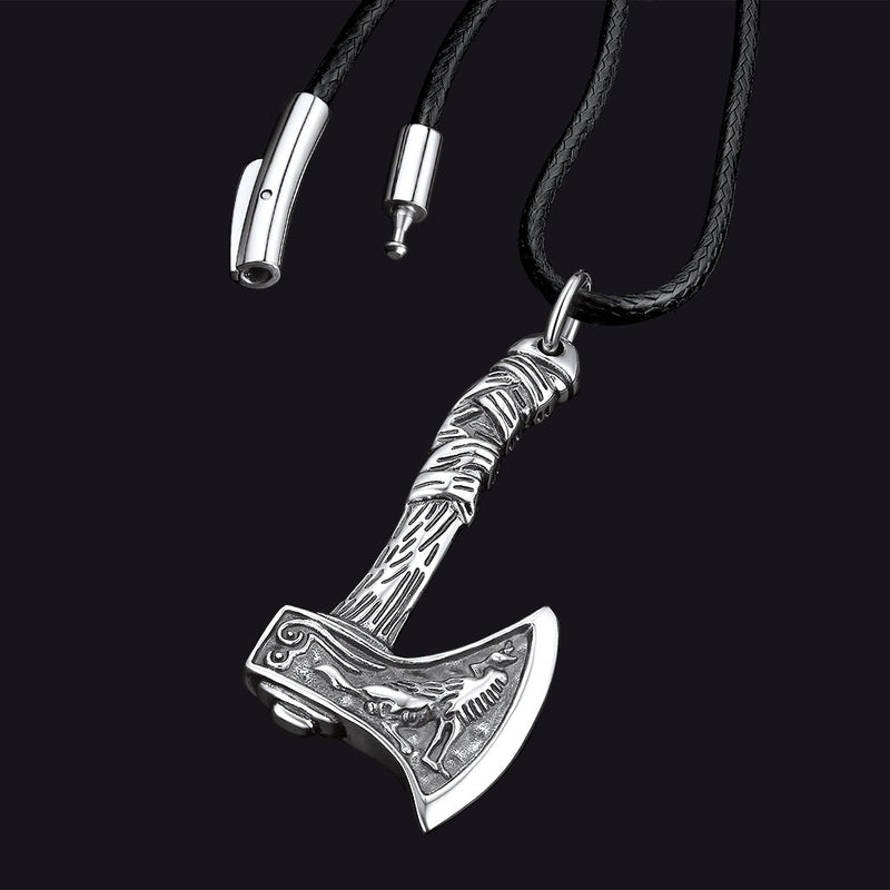 Norse Viking Battle Axe Necklace Amulet Jewelry for