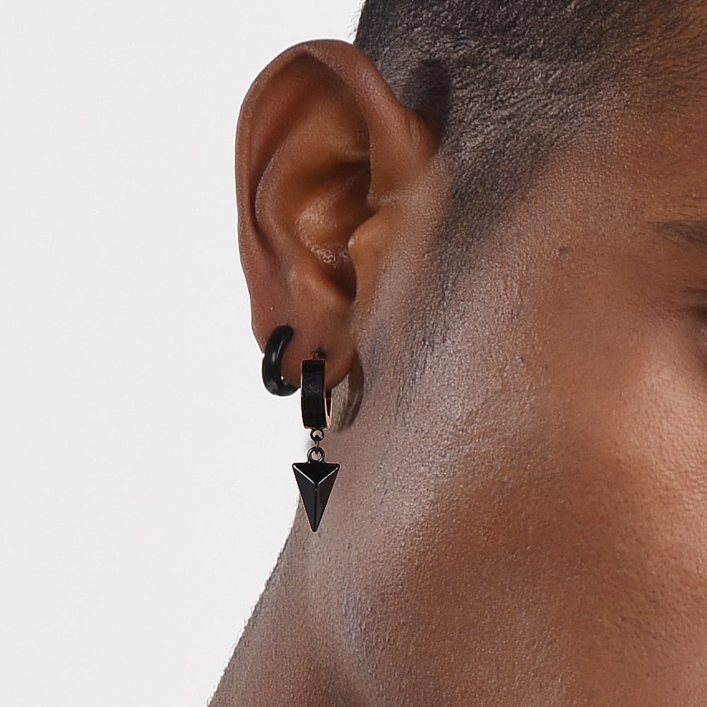 Flash Triangle Spike Dangle Hoop Earrings for
