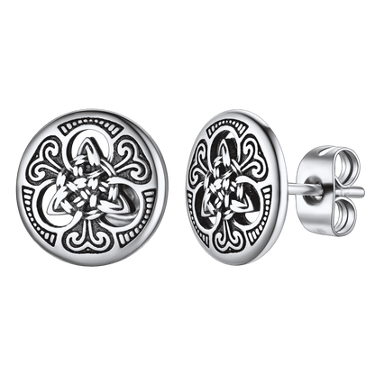 Round Irish Celtic Knot Stud Earrings for