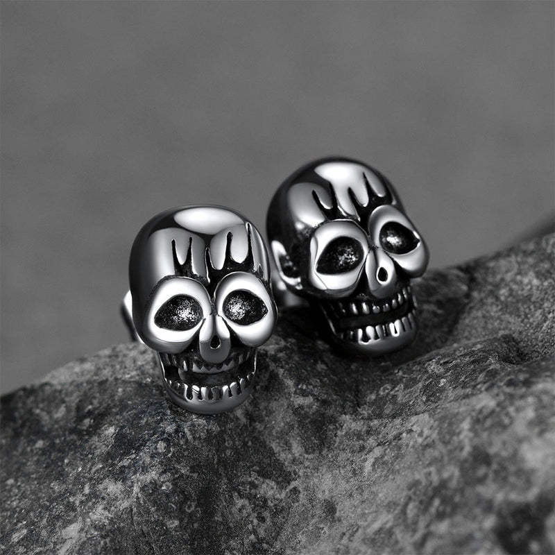 Gothic Skull Stud Earrings for Halloween Gift