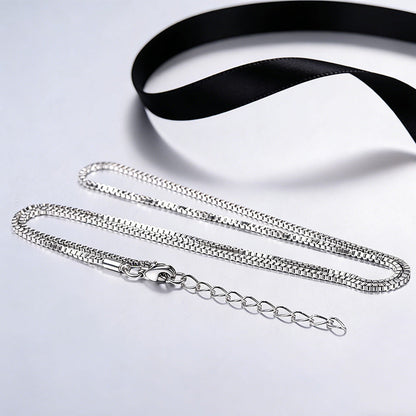 1.5mm Width Minimalist Box Chain Link Necklace for