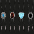 4 Pieces Gem-set Bolo Tie