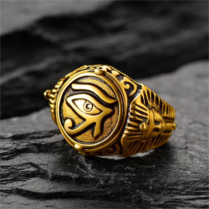 Ancient Egyptian Eye of Ra Signet Ring Jewelry for