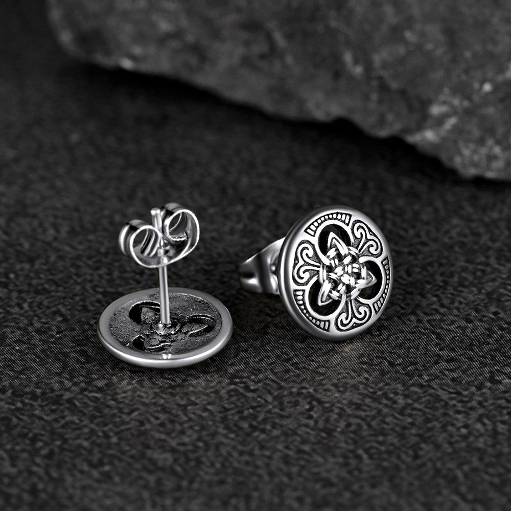 Round Irish Celtic Knot Stud Earrings for