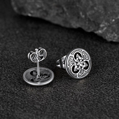 Round Irish Celtic Knot Stud Earrings for