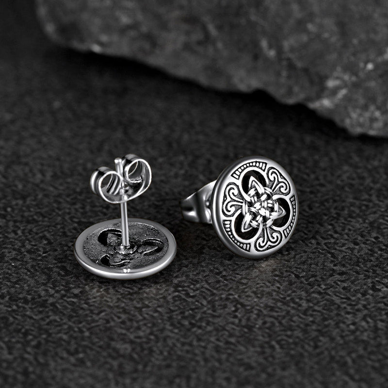 Round Irish Celtic Knot Stud Earrings for