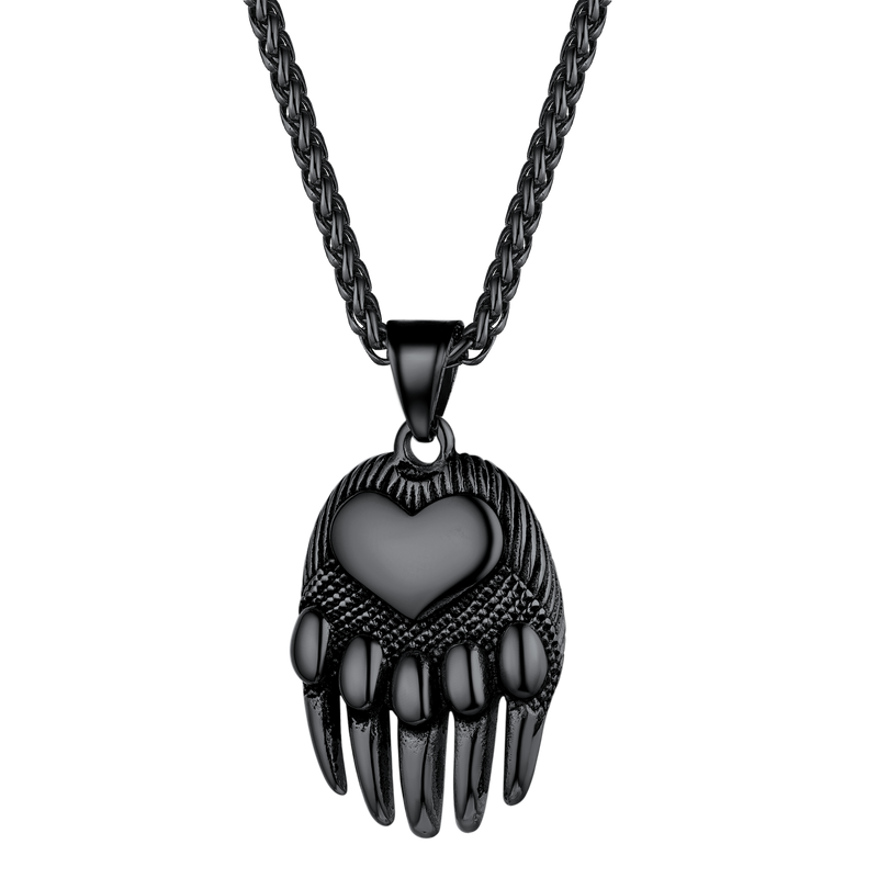 Viking Bear Paw Pendant Necklace Jewelry for