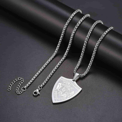 Saint Michael Necklace Archangel Shield Pendant for