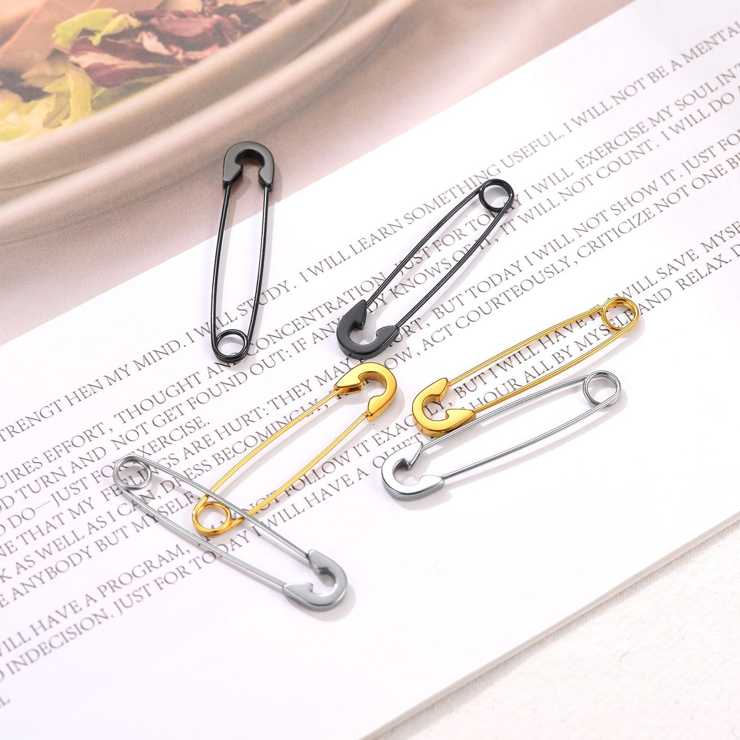 Safety Pin Piercing Earrings Set for 3 Pairs