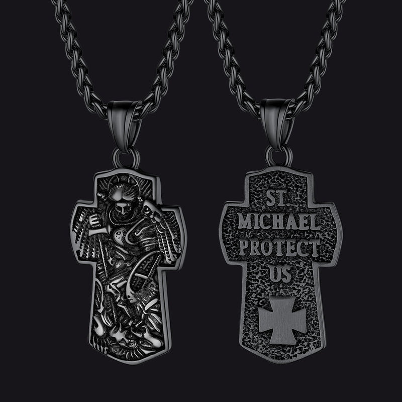 Archangel St. Michael Cross Necklace Protection Pendant