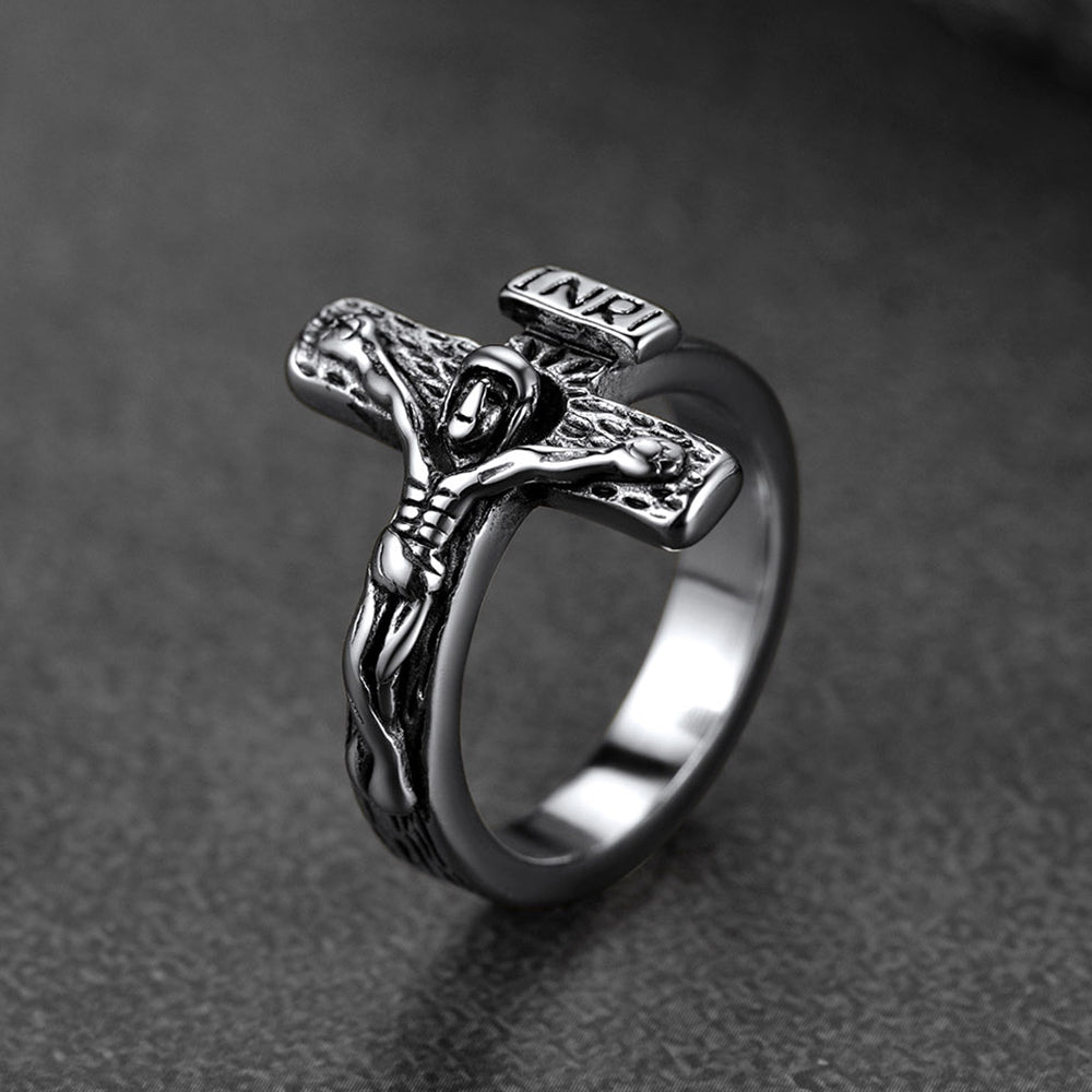 Christian Jesus Crucifix Cross Ring for
