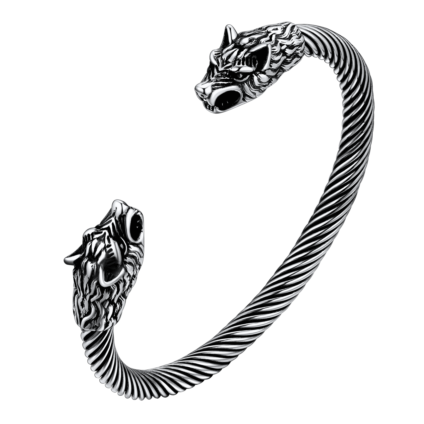 Viking Wolf Head Arm Ring Cuff Bracelet for