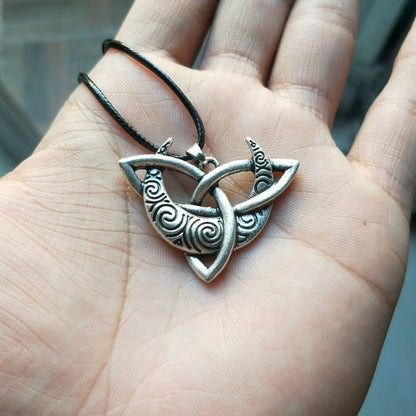 Sacred Spiral Moontriquetra Necklace