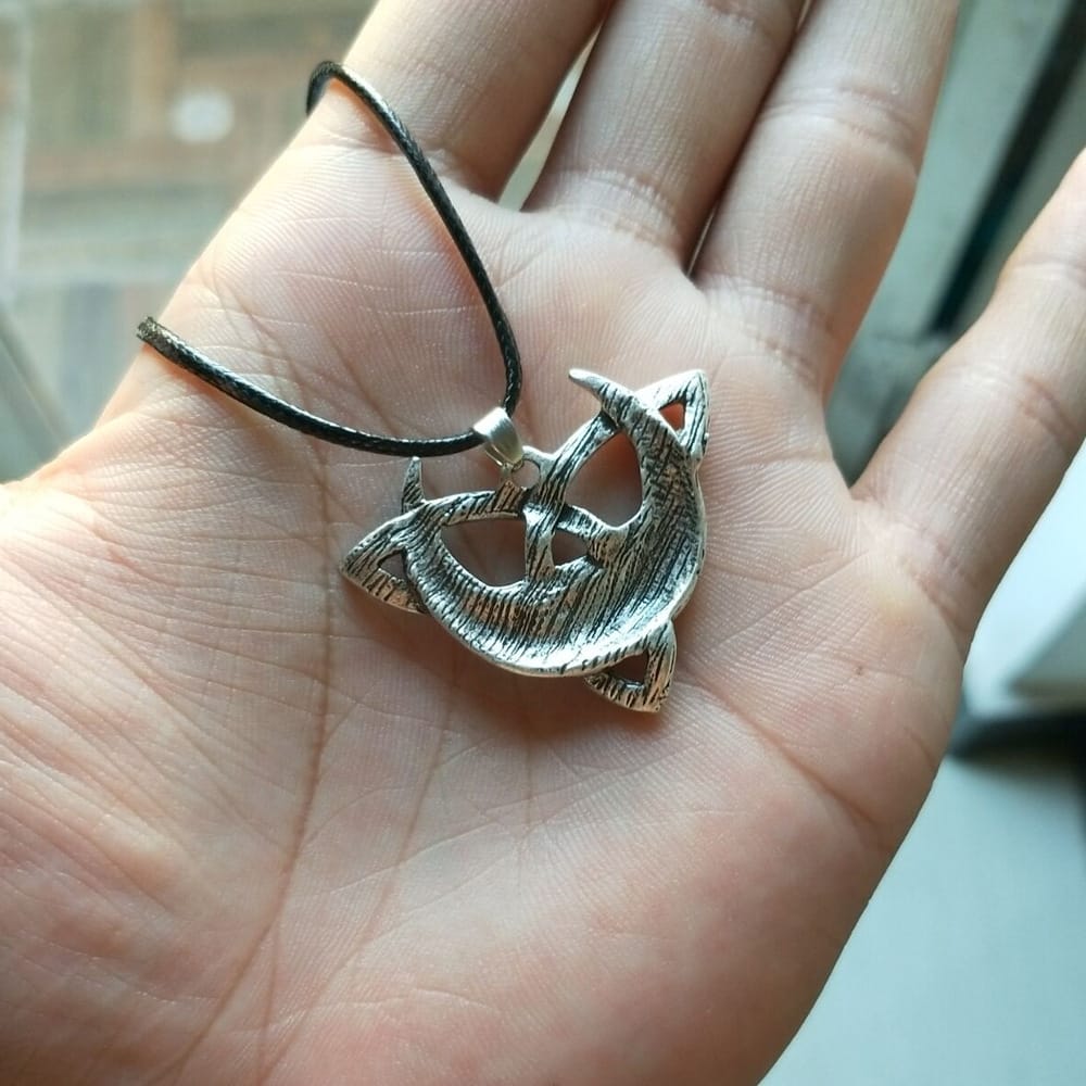 Sacred Spiral Moontriquetra Necklace