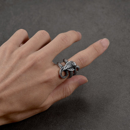 Gothic Punk Cobra Snake Ring for