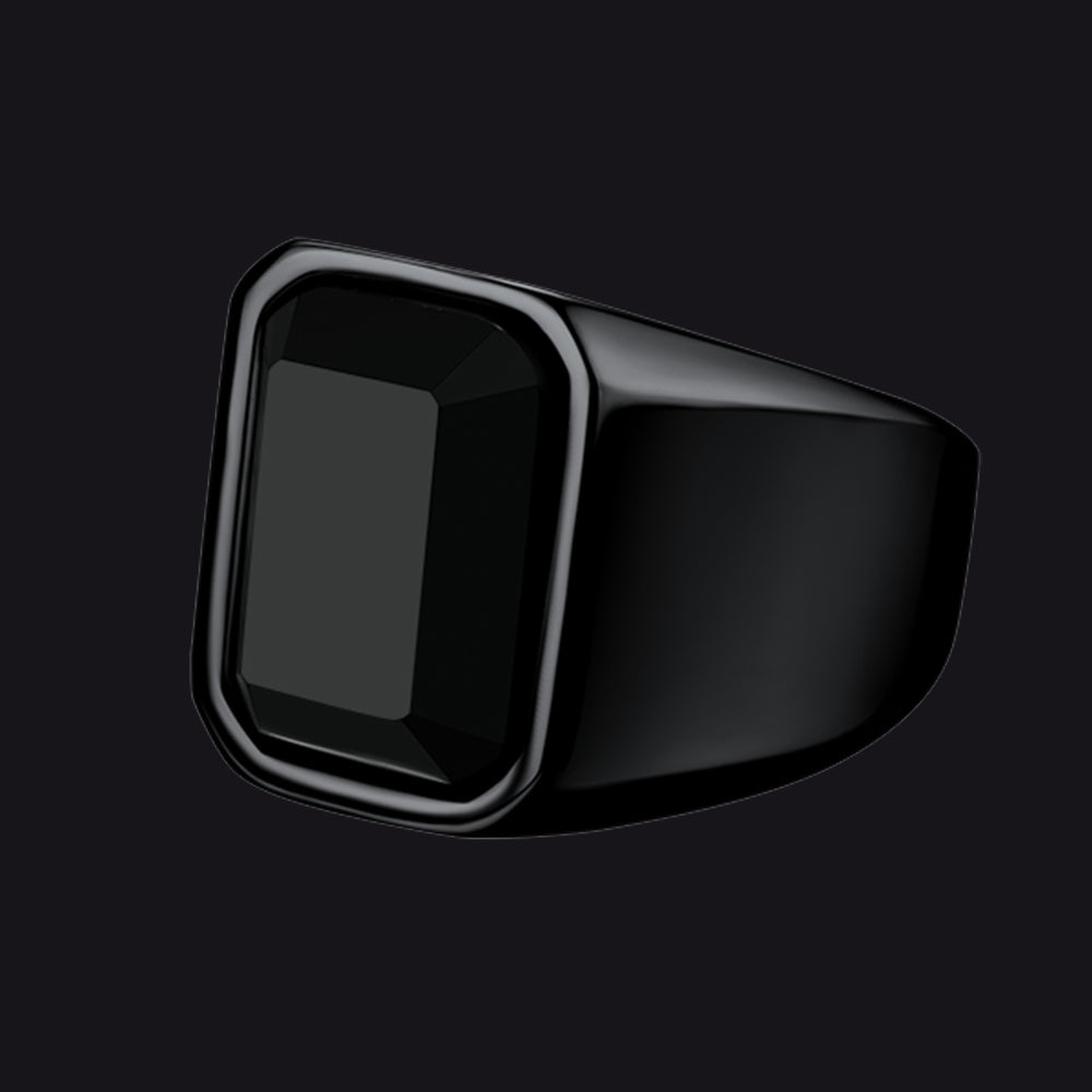Black Onyx Stone Ring Signet Ring for Size 07-12