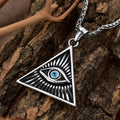 Triangle All Seeing Third Eye Pendant Necklace for