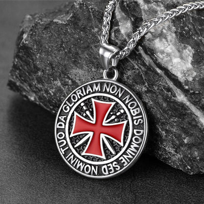 Knights Templar Cross Medallion Necklace for