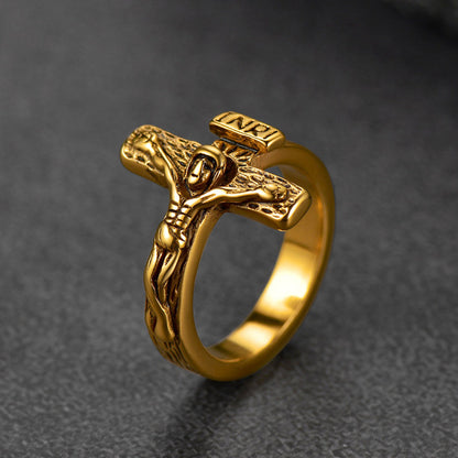 Christian Jesus Crucifix Cross Ring for