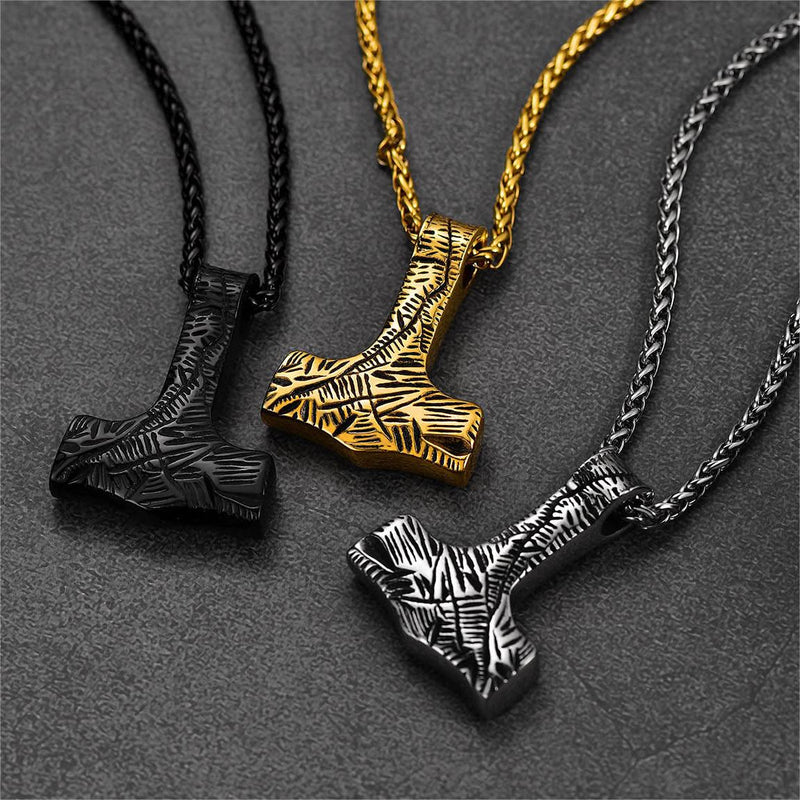 Flash Viking Thor's Hammer Necklace Mjolnir Pendant for