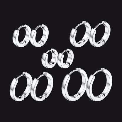 5 Pairs Minimalist Hoop Earrings Set for