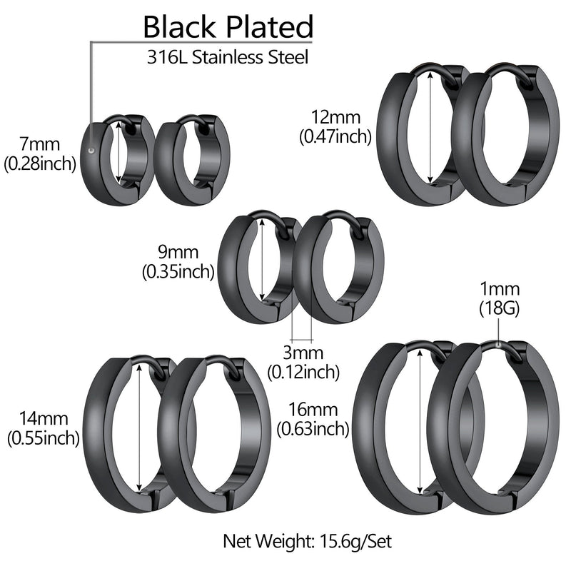 5 Pairs Minimalist Hoop Earrings Set for