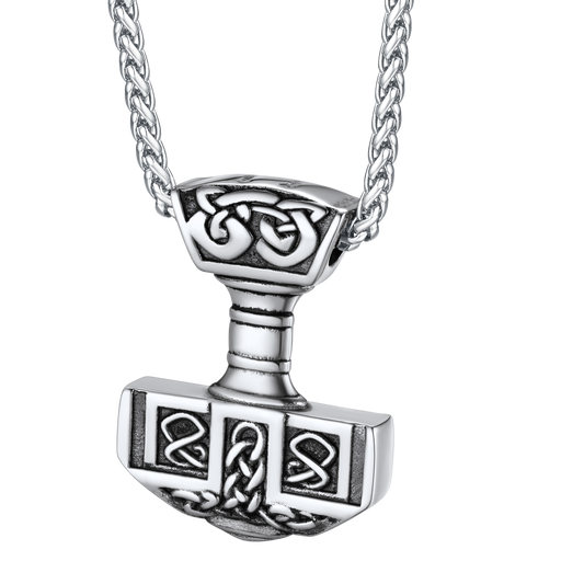 Faithheart Norse Viking Thor's Hammer Necklace Mjolnir Pendant for