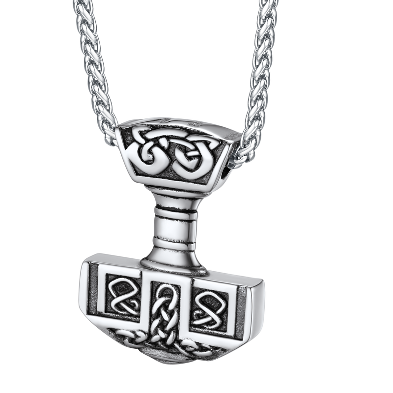 Faithheart Norse Viking Thor's Hammer Necklace Mjolnir Pendant for
