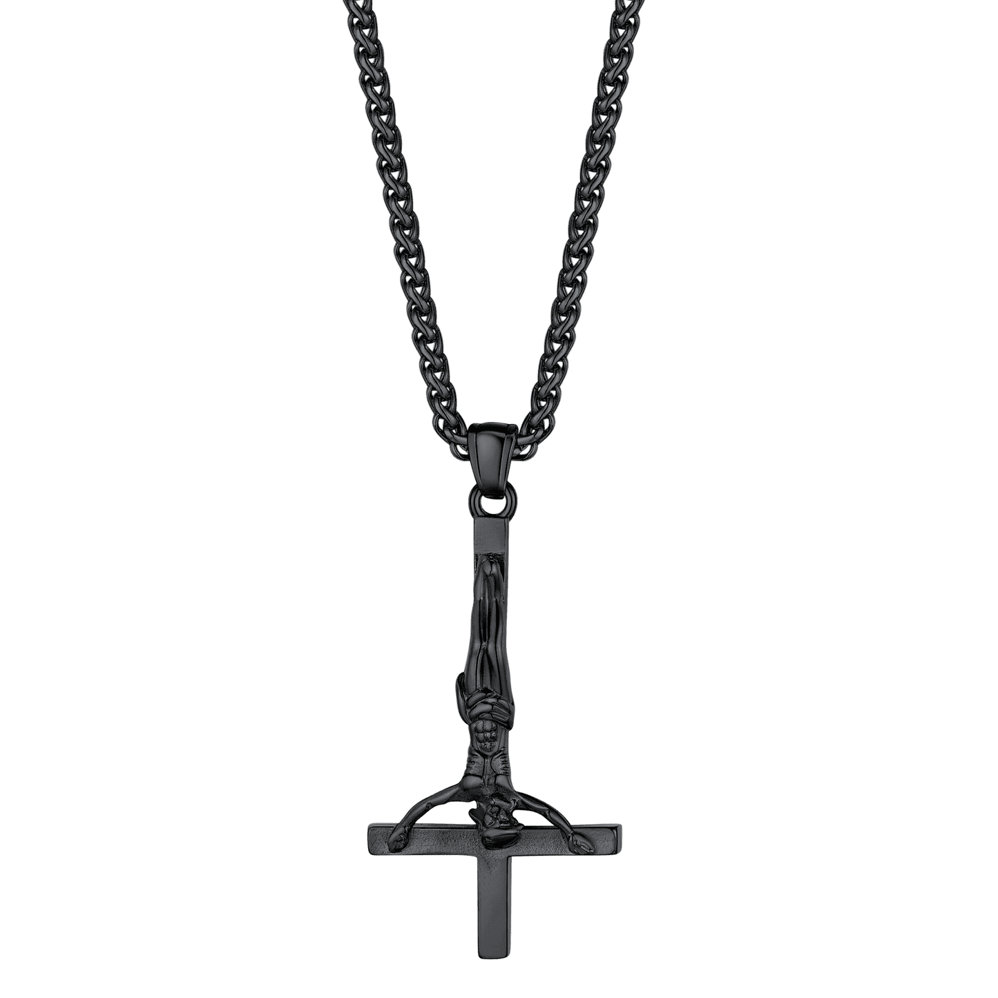 Unside Down Cross Crucifix Necklace Pendant for