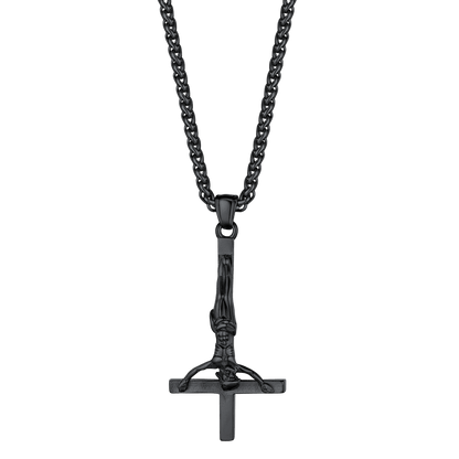 Unside Down Cross Crucifix Necklace Pendant for