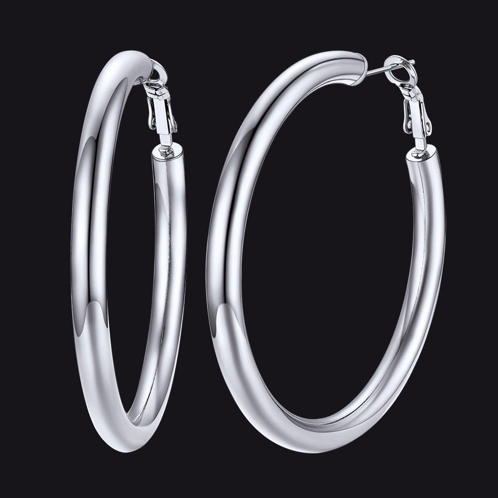 Chunky 5mm Hoop Earrings With Lobster Clasp for