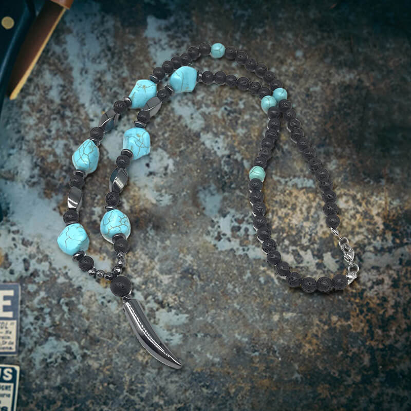 60 Cm Turquoise Bead Necklace