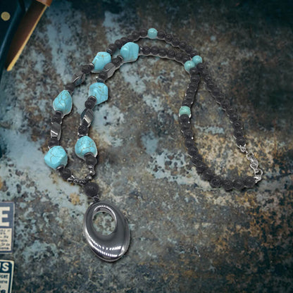 60 Cm Turquoise Bead Necklace