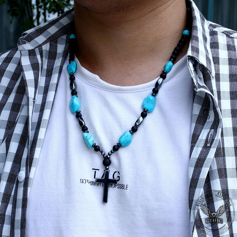60 Cm Turquoise Bead Necklace