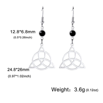 Mystical Triquetra Amulet Drop Earrings