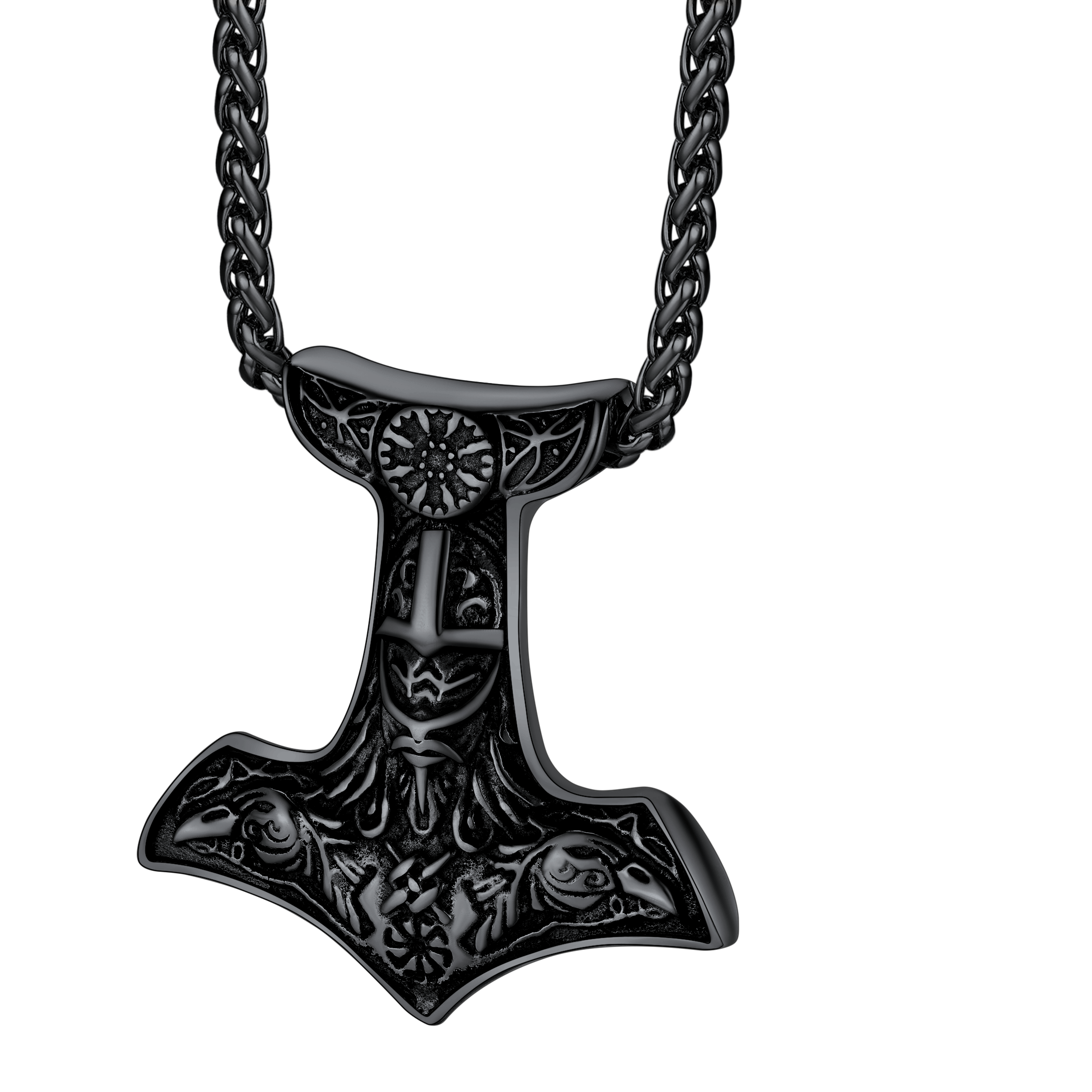 Viking Thor's Hammer Necklace Odin Mjolnir Pendant for