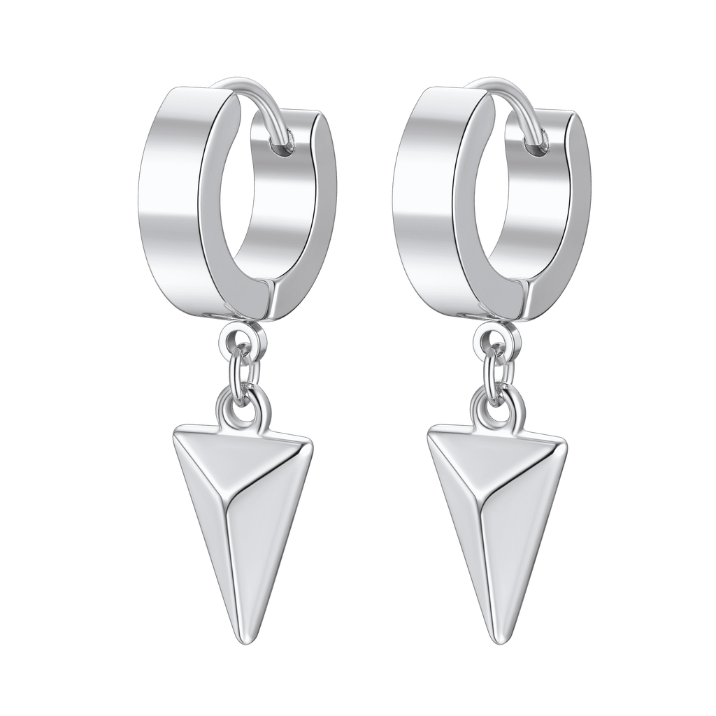 Flash Triangle Spike Dangle Hoop Earrings for