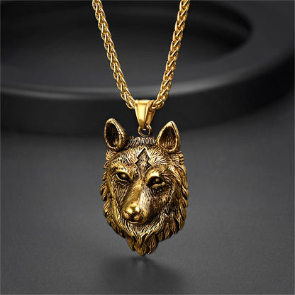 Viking Wild Wolf Pendant Necklace Norse Jewelry for