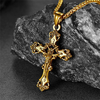Crucifix Cross Necklace Jesus Pendant for