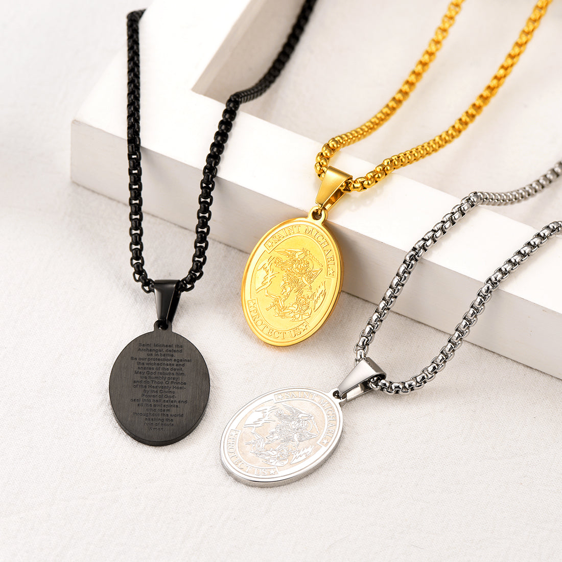 Archangel Michael Medal Pendant Necklace
