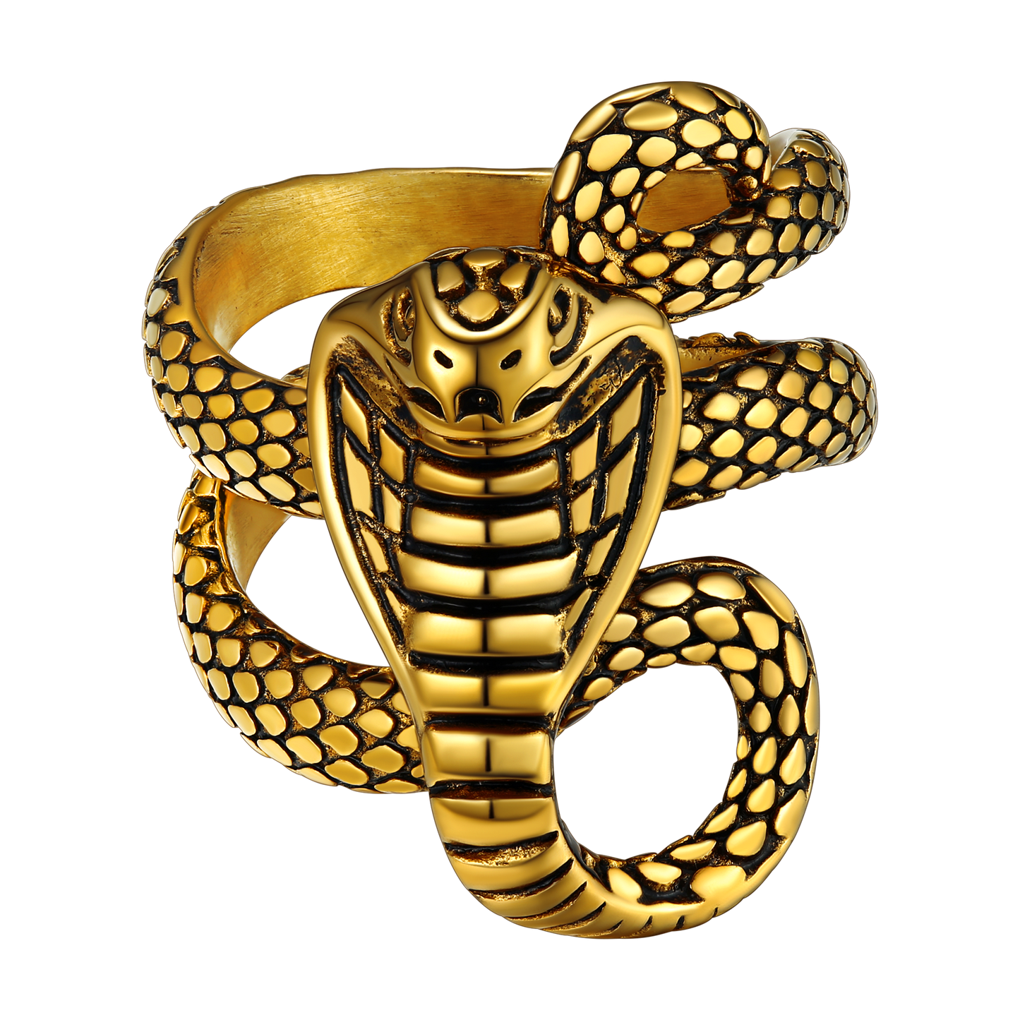 Gothic Punk Cobra Snake Ring for