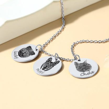 Personalized Pet Portrait Necklace Memorial Gift