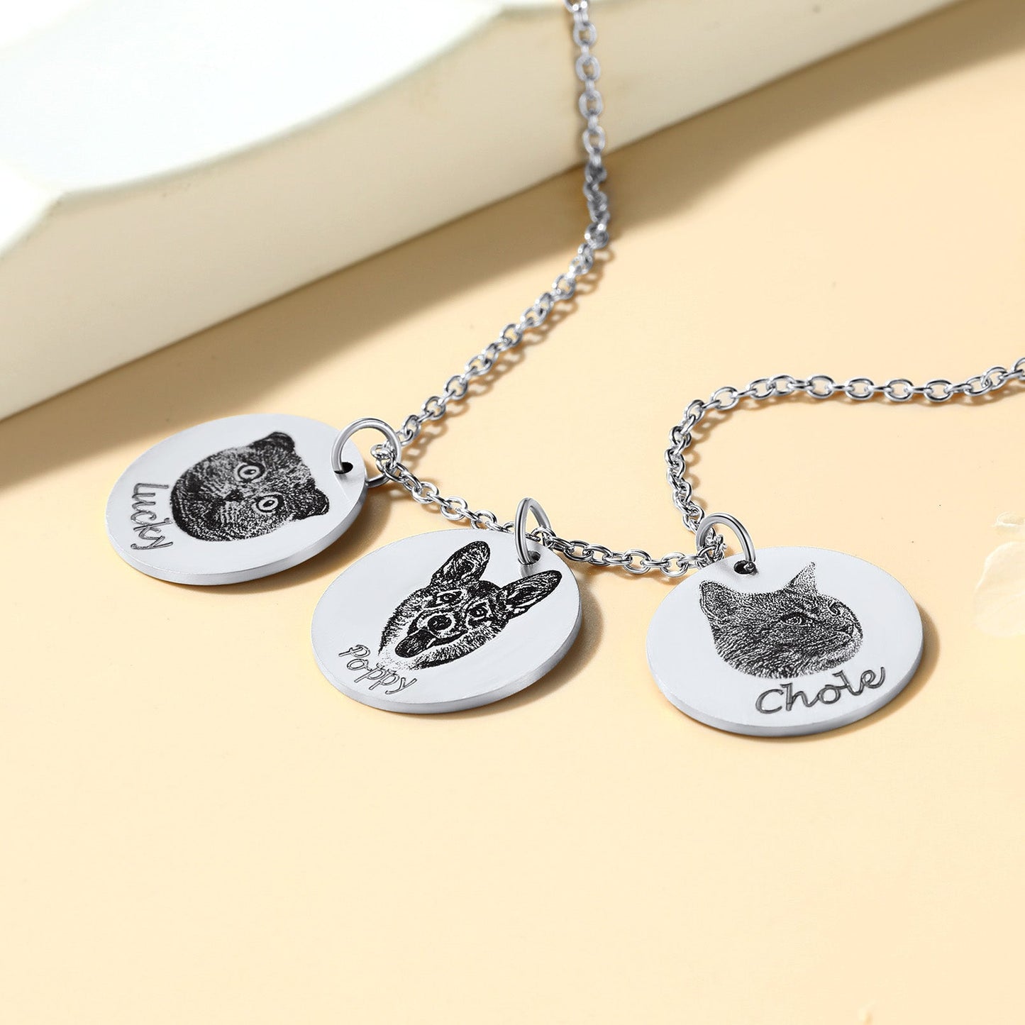 Personalized Pet Portrait Necklace Memorial Gift