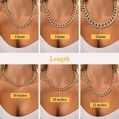 Gold Chunky Cuban Link Chain Choker for