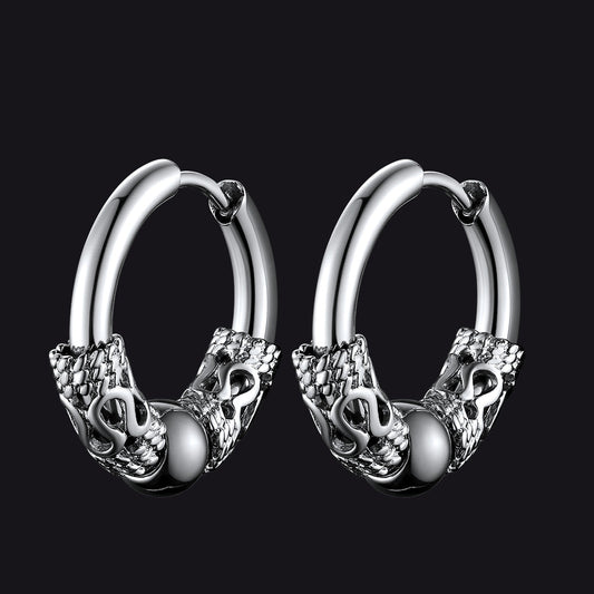 Punk Dragon Totem Huggie Hoop Earrings for
