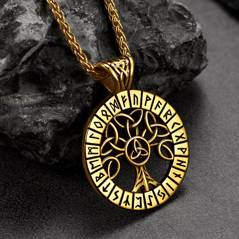 Norse Viking Rune Tree of Life Necklace Amulet for
