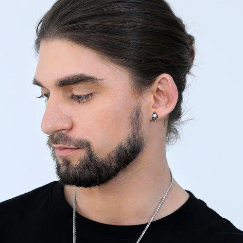 Ancient Greek Spartan Helmet Stud Earrings for