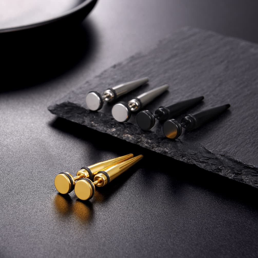 Punk Spike Stud Earrings for 3 Pairs