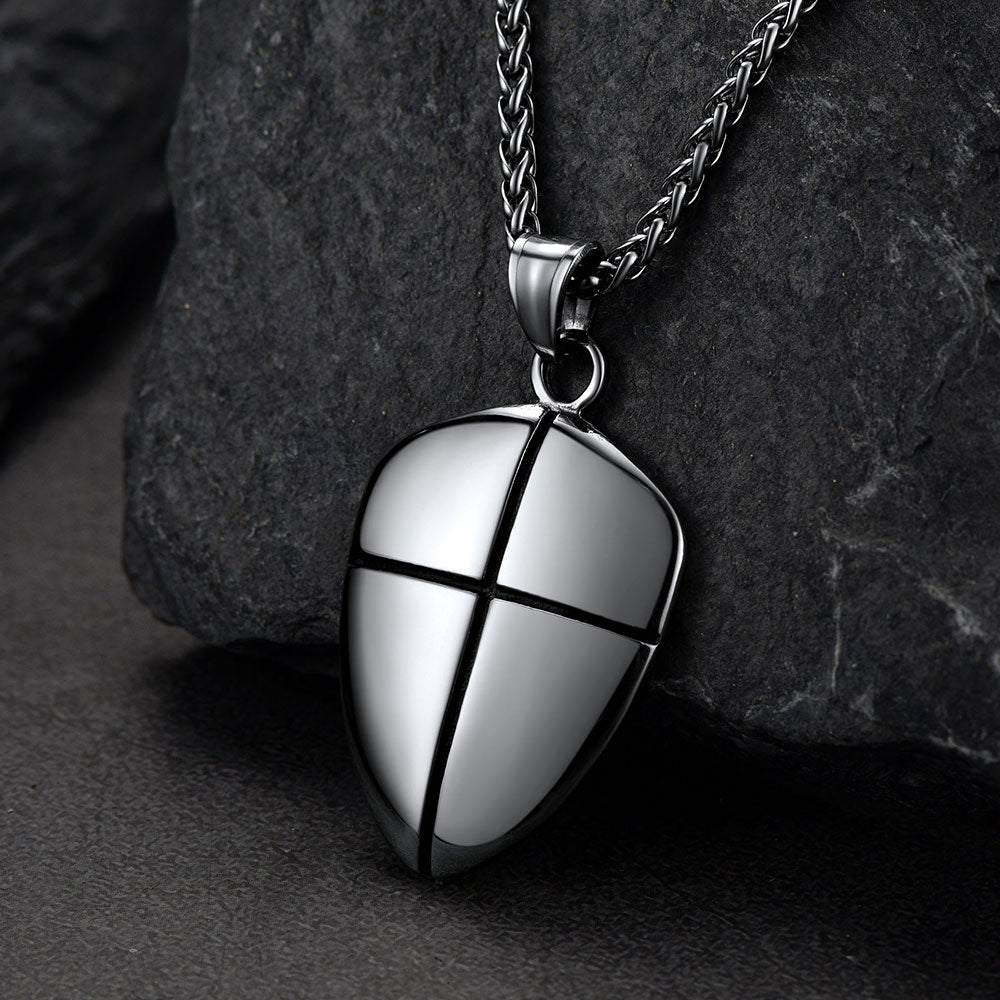 Christian Cross Joshua 1:9 Shield Necklace for
