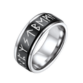Viking Runes Fidget Anxiety Stainless Steel Ring for Couple
